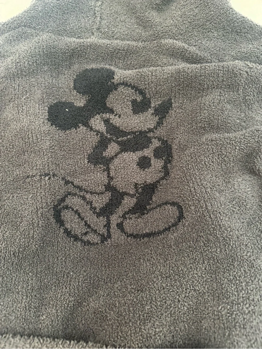 Children's Barefoot Dream Disney Gray Mickey Mouse Hooded Bathrobe